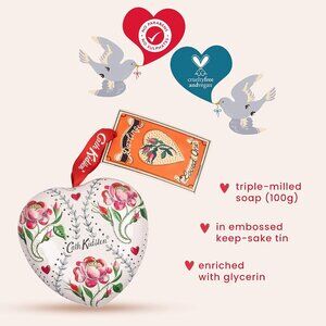 Cath Kidston Beauty Keep Kind Heart Soap In Embossed Heart Shape Gift Tin